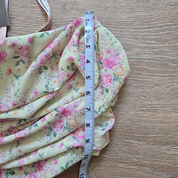 HOUSE OF CB Vivienne Floral Corset Lemon Print Sz Small Strapless Scoop Neck NWT - Picture 7 of 16